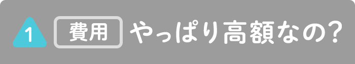 【費用】やっぱり高額なの？